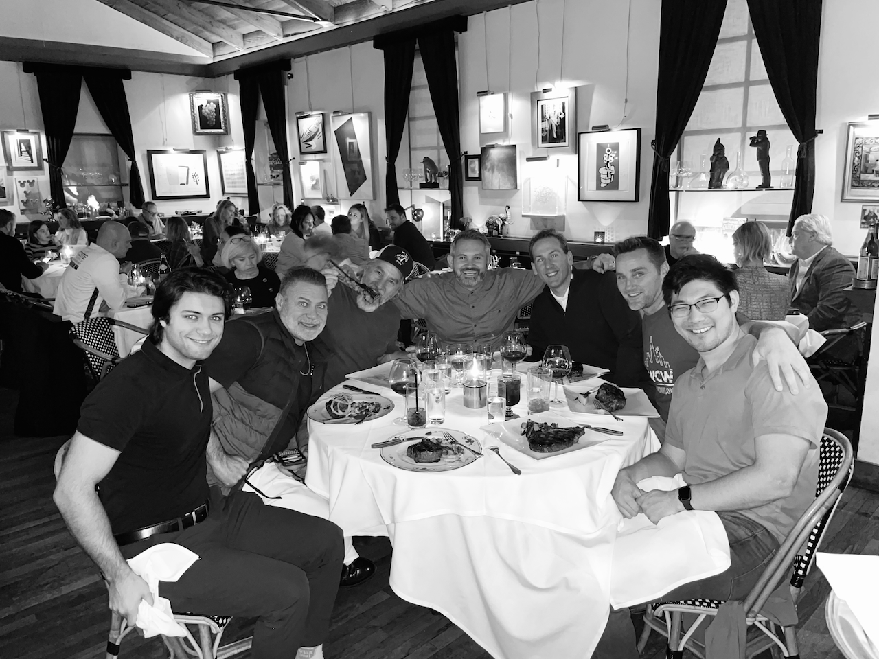 Devin at dinner with colleagues